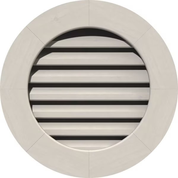 Round Gable Vent Primed, Functional, Pine Gable Vent w/ 1